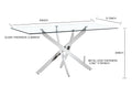 Tempered Clear Glass Golden Leg Dinning Table 63
