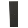 Storage Cabinet Pipestone, Double Door, Black Wengue Finish Black Particle Board