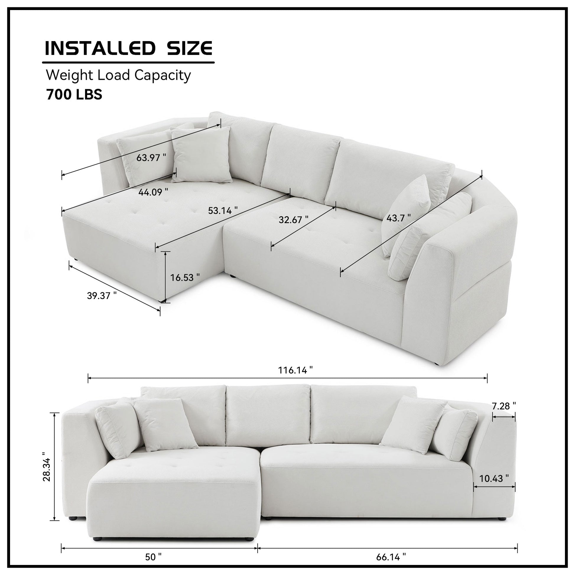 L Shape Sectional Sofa, Beige Left Facing Chaise Beige Fabric