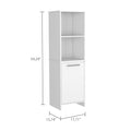 Kitchen Pantry Feery, Single Door Cabinet, Interior And External Shelves, White Finish White Particle Board