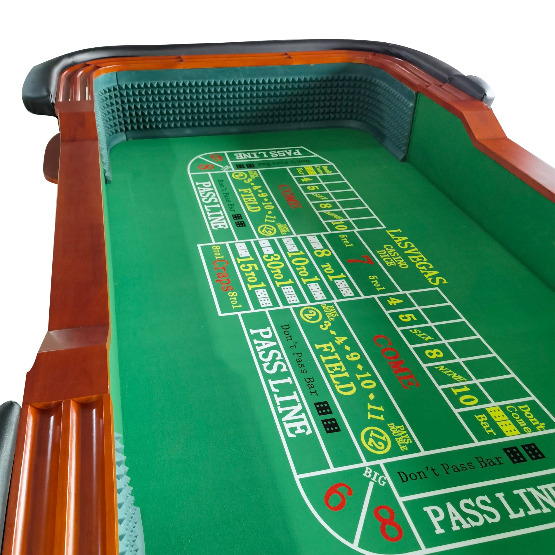 93" Classic Craps Dice Game Poker Table Green Green Wood