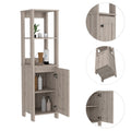 Linen Cabinet Jannes, Two Open Shelves, Single Door, Light Gray Finish Light Gray Particle Board