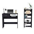 Home Office Set Caldwell, Keyboard Tray, Black Wengue Finish Black Particle Board