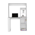 Desk Ryndon, Hutch, White Finish White Particle Board