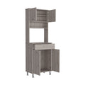 Pantry Piacenza,Two Double Door Cabinet, Light Gray Finish Light Gray Particle Board