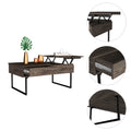 Lift Top Coffee Table With Drawer Vezu, Dark Walnut Finish Brown Particle Board