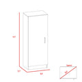 Pantry Miami, Single Door Cabinet, White Finish White Particle Board