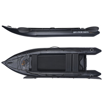 2 Person Inflatable Kayak Fishing Pvc Kayak Boat The Dimension Is 130'' *43'*11.8'' Inflatable Boat Rescue Rubber Rowing Boat With Pump, Aluminum Alloy Seat, Paddle, Inflatable Mat, Repair Kit, Fin Black Pvc