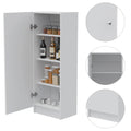 Pantry Miami, Single Door Cabinet, White Finish White Particle Board