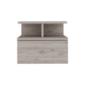 Floating Nightstand Flopini, One Drawer, Light Gray Finish Light Gray Particle Board