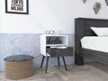 Nightstand Fugaz, Open Shelf, Single Drawer, Smokey Oak White Finish Multicolor Particle Board