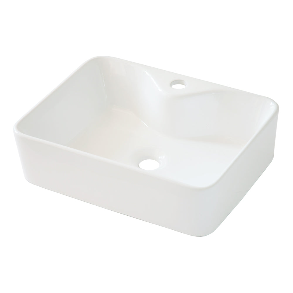 19"X15" White Ceramic Rectangular Vessel Bathroom Sink White Ceramic