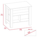 Kitchen Island Antibacterial Dozza,Three Shelves, Light Oak White Finish Light Oak Particle Board