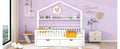 Wooden Full Size House Bed With 2 Drawers,Kids Bed With Storage Shelf, White White Wood