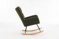 Rocking Chair Nursery, Solid Wood Legs Reading Chair With Teddy Fabric Upholsterednap Armchair For Living Rooms, Bedrooms, Offices, Best Gift,Green Teddy Fabric Green Primary Living Space Modern Rocking Chairs Polyester