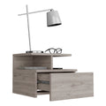 Floating Nightstand Flopini, One Drawer, Light Gray Finish Light Gray Particle Board