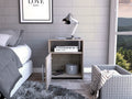 Nightstand Cuarzz, One Cabinet, Light Gray Finish Light Gray Particle Board