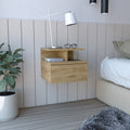 Floating Nightstand Flopini, One Drawer, Macadamia Finish Beige Particle Board