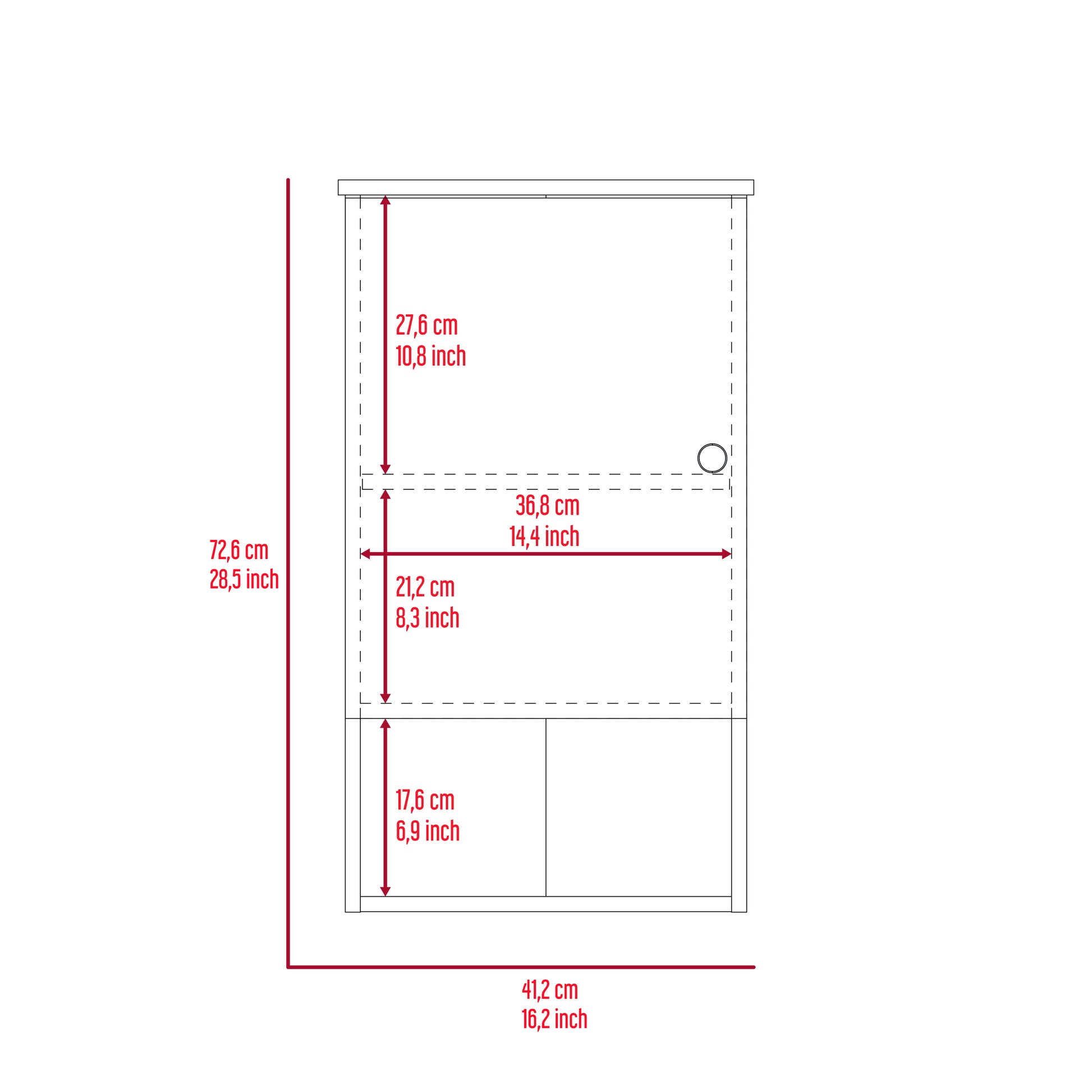 Medicine Cabinet Porto, Two Internal Shelves, Light Gray Finish Light Gray Particle Board
