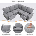 Power Recliner Chair Home Theater Seating Soft Chair With Usb Port For Living Room, Bedroom, Theater Room, Grey Grey Foam Linen