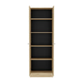 Storage Cabinet Pipestone, Five Shelves, Light Oak Black Wengue Finish Light Oak Particle Board