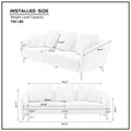 Modern Fabric Upholstered Sofa With Three Cushions, 2 Pillows, Light Grey Grey Fabric