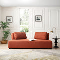 One Piece Morden Sofa Counch 3 Seater Minimalist Sofa For Living Room Lounge Home Office Orange Orange Upholstered