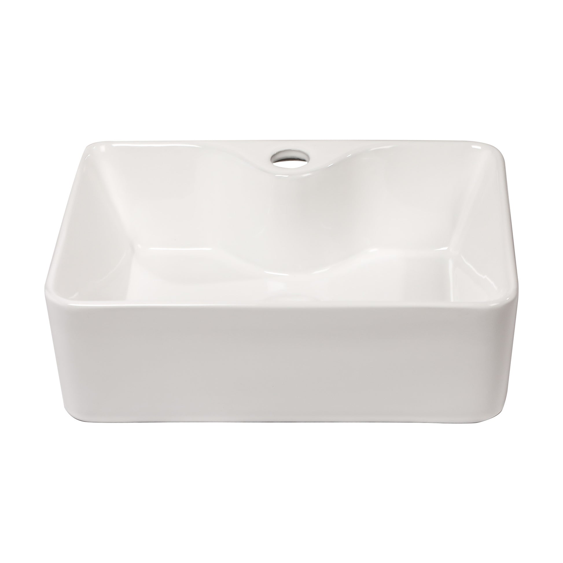 16"X12" White Ceramic Rectangular Vessel Bathroom Sink White Ceramic