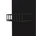 Kitchen Cart Kryot, Single Door Cabinet, Four Casters, Black Wengue Finish Black Particle Board