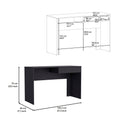 Computer Desk Harrisburg, One Drawer, Black Wengue Finish Black Particle Board