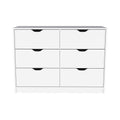 Dresser Curio, Four Drawes, White Finish White Particle Board