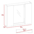 Medicine Cabinet Hops, Double Door, Mirror, One External Shelf, White Finish White Particle Board