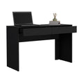 Computer Desk Aberdeen, Two Drawers, Black Wengue Finish Black Particle Board