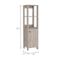 Linen Cabinet Jannes, Two Open Shelves, Single Door, Light Gray Finish Light Gray Particle Board