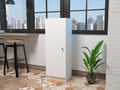 Pantry Miami, Single Door Cabinet, White Finish White Particle Board