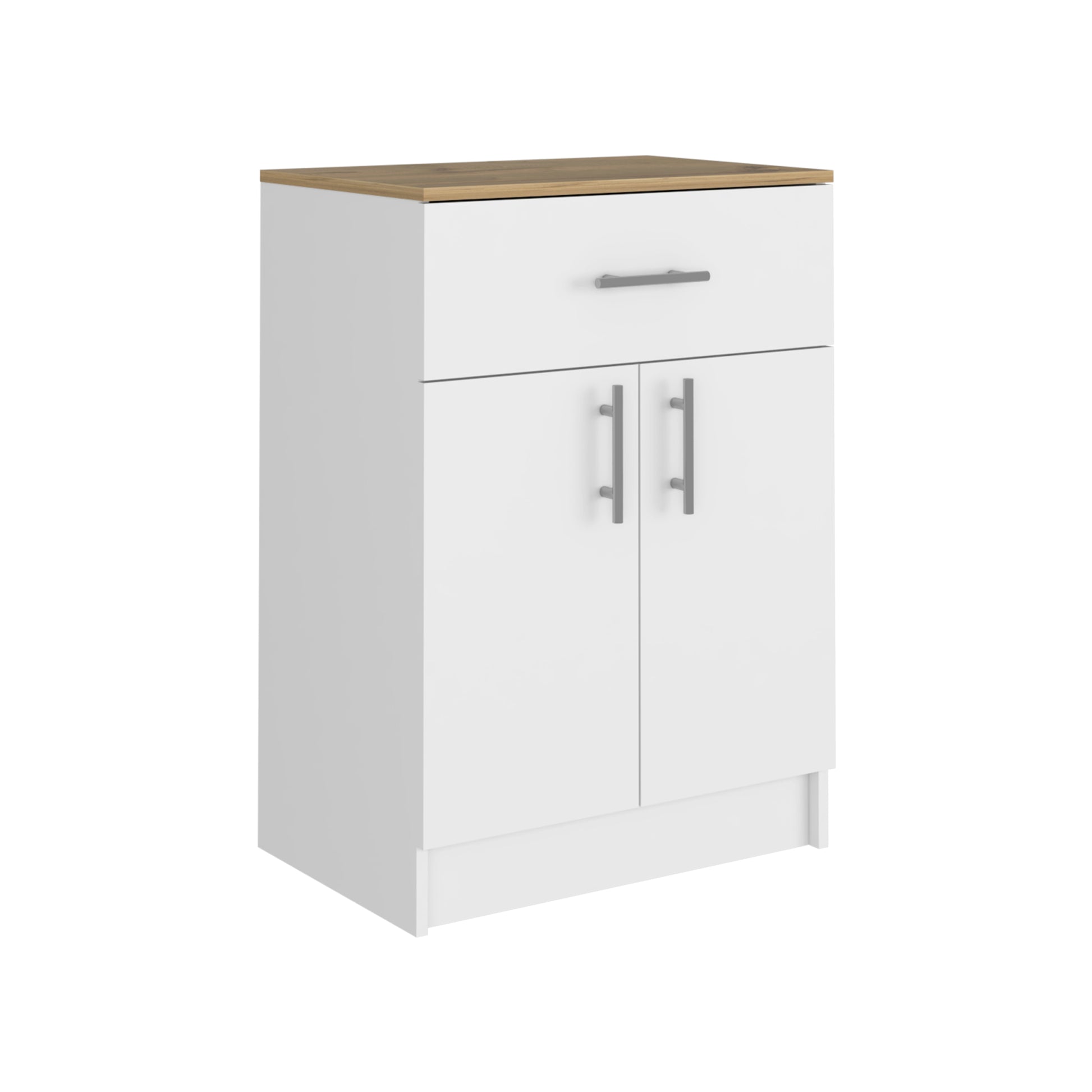 Pantry Cabinet Netal, One Drawer, White Light Oak Finish White Light Oak Particle Board