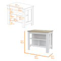 Kitchen Island Dozza, Three Shelves, White Light Oak Finish White Light Oak Particle Board