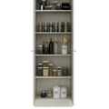 Storage Cabinet Pipestone, Double Door, Pearl Finish White Particle Board