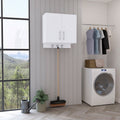 Wall Storage Cabinet Alikuri, Four Cabinets, White Finish White Particle Board