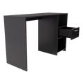 Computer Desk Odessa With Single Drawer And Open Storage Cabinets, Black Wengue Finish Black Particle Board