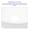 13X13 Inch White Ceramic Circular Vessel Bathroom Sink White Ceramic