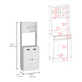 Microwave Storage Stand With 3 Doors And Drawer Arlington, White Finish White Particle Board