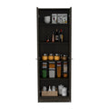 Storage Cabinet Pipestone, Five Shelves, Espresso Black Wengue Finish Black Particle Board