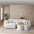 L Shape Sectional Sofa, Beige Left Facing Chaise Beige Fabric