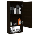 Medicine Cabinet Irvine, One External Shelf, Black Wengue Finish Black Particle Board