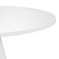 Retro Round Dining Table Minimalist Elegant Table For Living Room, Dining Room Creamy White Creamy White Rubber Wood