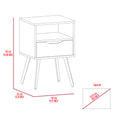 Nightstand Fugaz, Open Shelf, Single Drawer, Smokey Oak White Finish Multicolor Particle Board