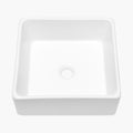 15X15 Inch White Ceramic Square Vessel Bathroom Sink White Ceramic