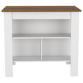 Kitchen Island Dozza, Three Shelves, White Walnut Finish White Walnut Particle Board