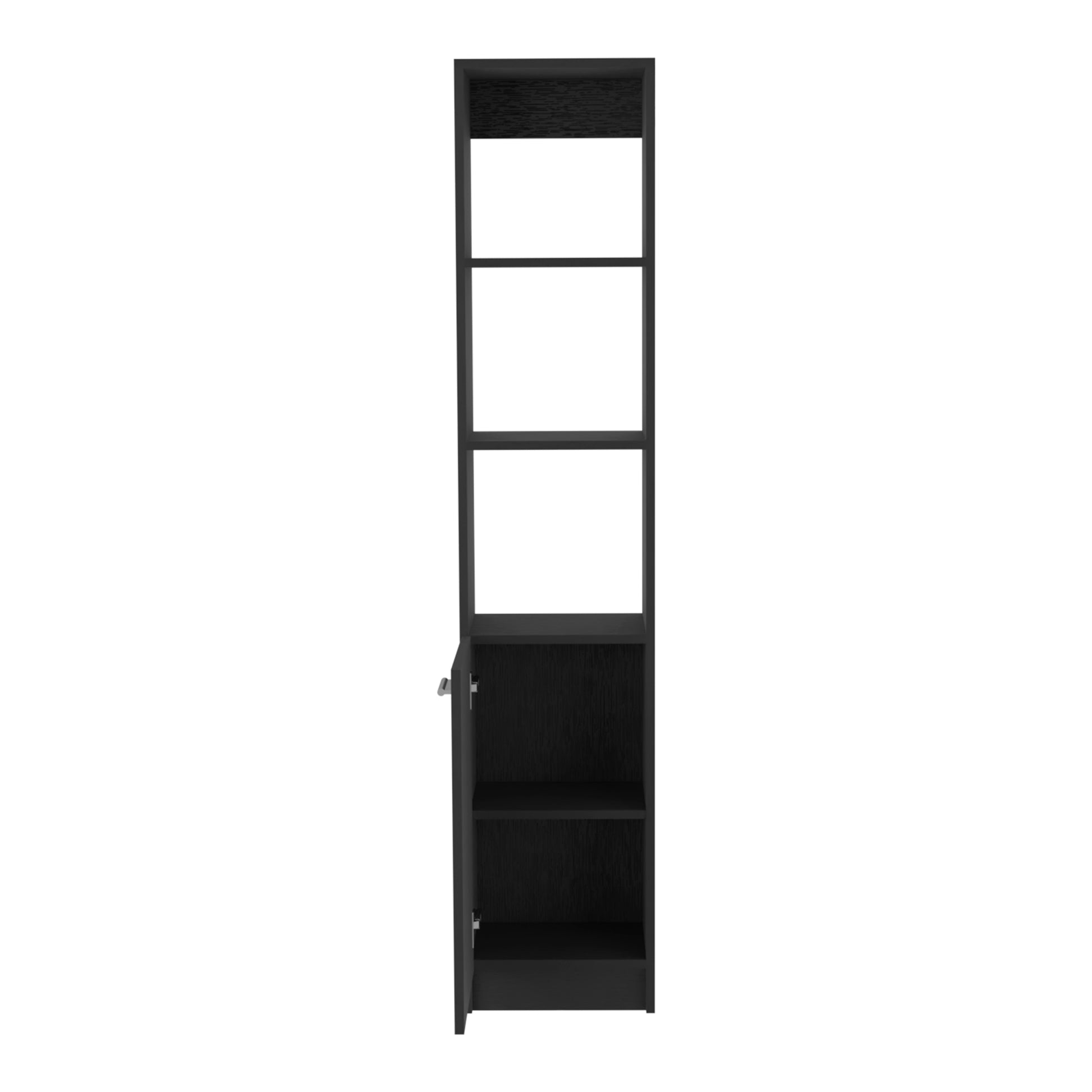 Linen Cabinet Emmett, Two Interior Shelves, Black Wengue Finish Black Particle Board